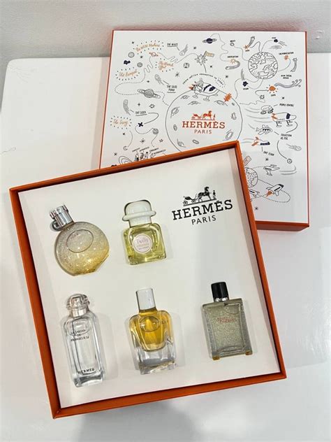 hermes beauty gift set|Hermes miniature perfume gift set.